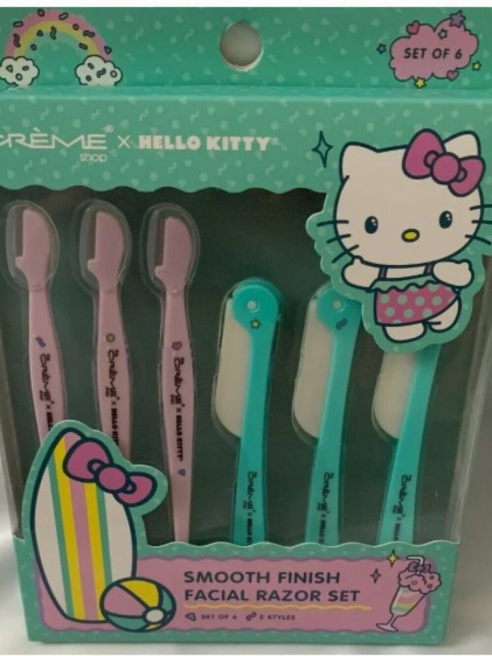 CREME SHOP X HELLO KITTY Smooth Finish Facial Razor Set (6 PIECES)